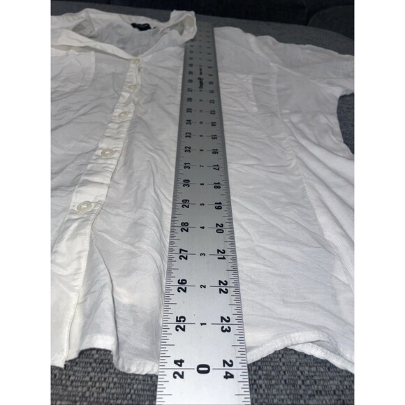 Ann Taylor Blouse Womens 16 White Silk Blend Button Up Long Sleeve Old Money - Picture 3 of 9